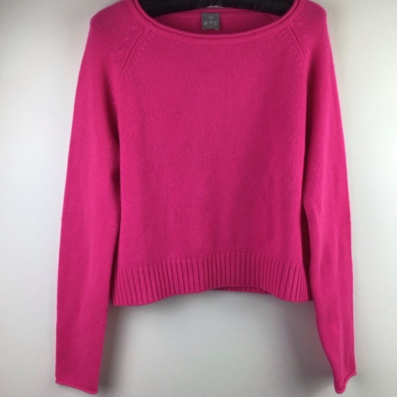 FTC Vivid Neon Pink Cashmere Sweater - Picture 1 of 6